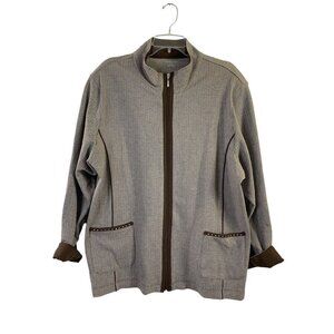 Allison Daley Women's Brown Zipper Top